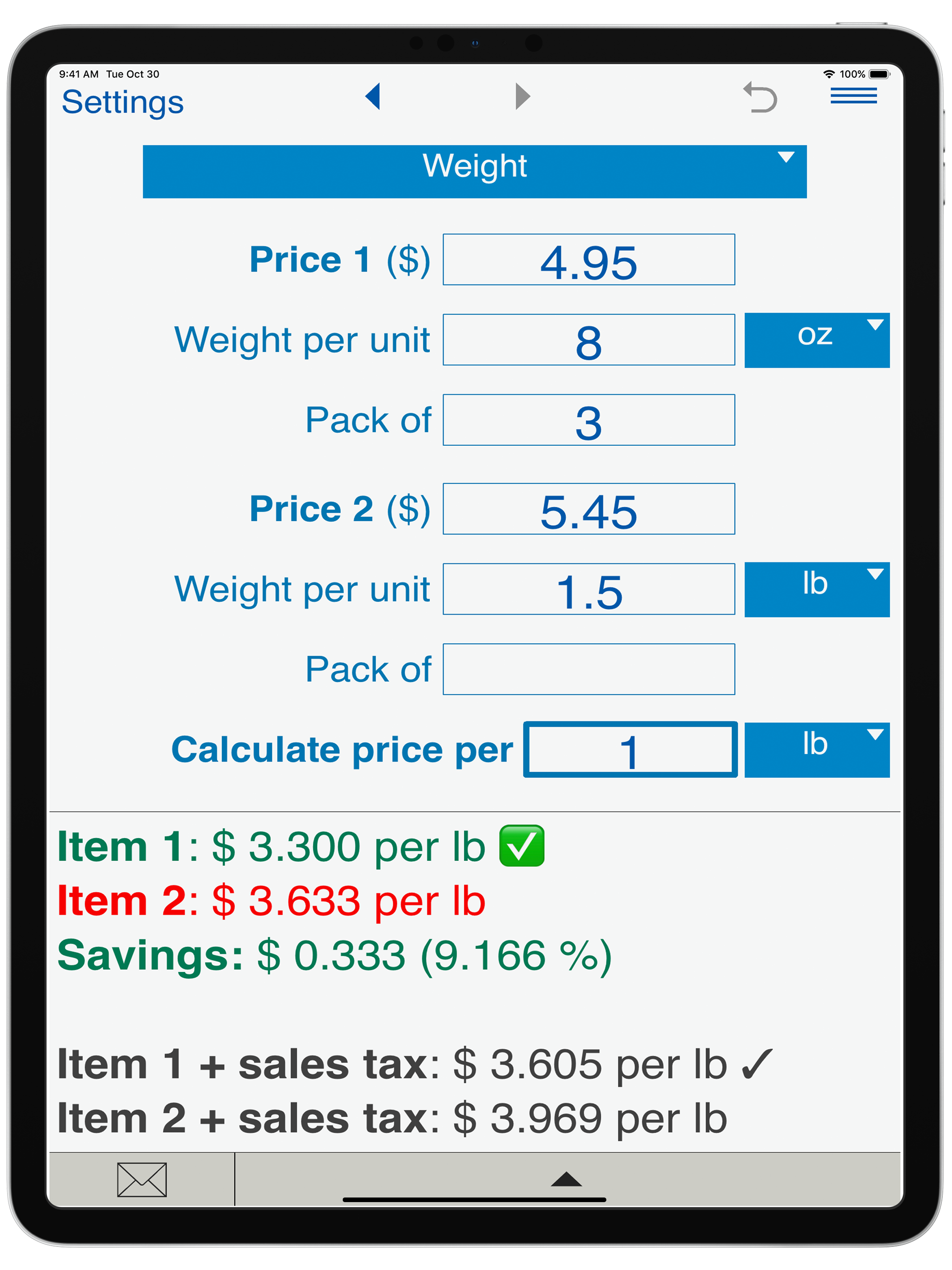 Unit Price Comparison screenshot 10