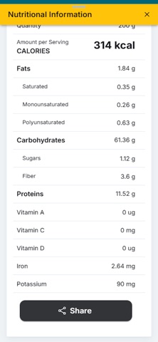 TipoZero: carbohydrate calc Screenshot 7 of 10