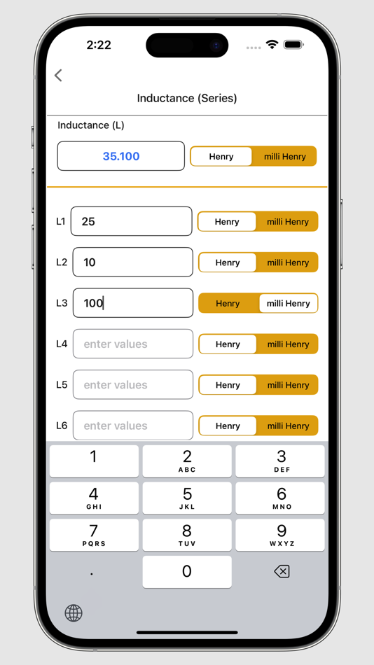 #7. Electrical Series Calculator (iOS) Podle: V PUGAZHENTHI