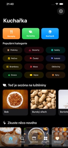 Kuchařka: Recepty a Suroviny screenshot