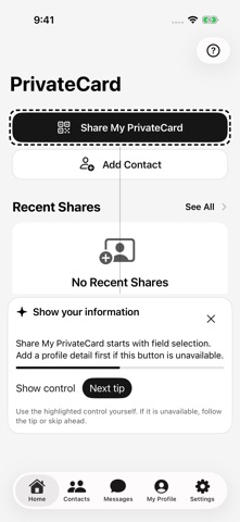 PrivateCard: Private Sharing screenshot 4