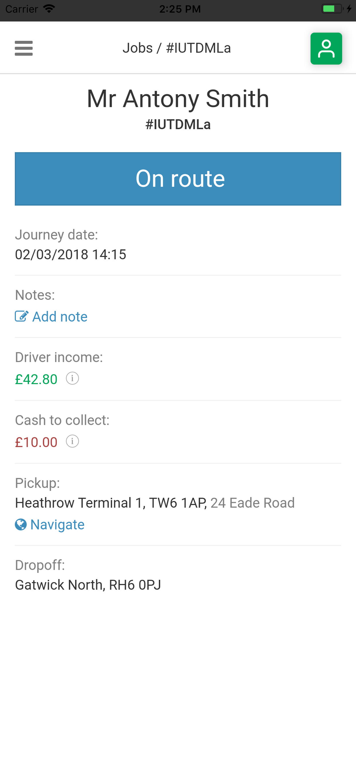 transfers2airport.be DRIVER screenshot 5