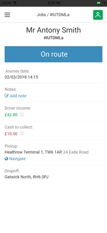 transfers2airport.be DRIVER screenshot