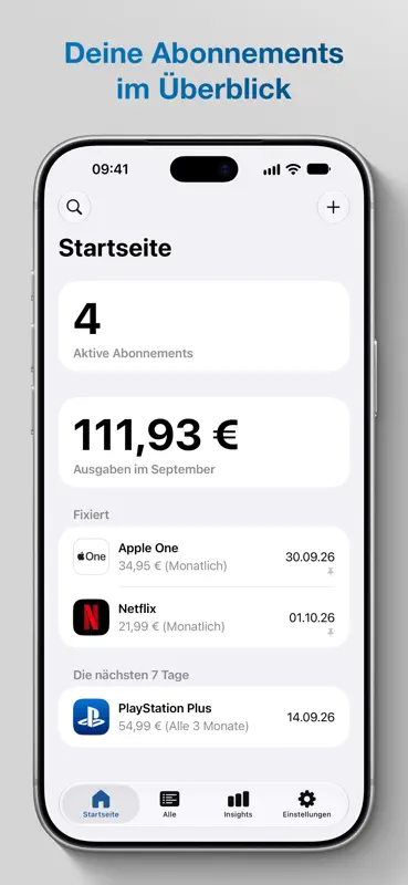 Subscriptions: Abos verwalten screenshot 1 of 7