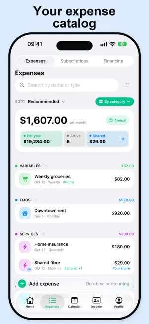 Expenses & Subscriptions screenshot 3