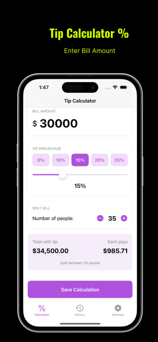 Tip Calculator – Split Bill Screenshot 1 of 8
