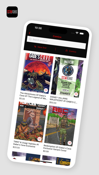 Gabe's Cave Comics iPhone screenshot 3 - Shopping app