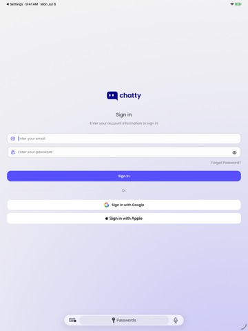 Chatty AI Sales Assistant iPad screenshot