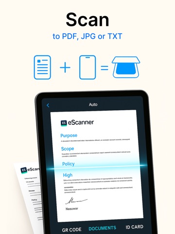 eScanner: PDF Scanner & Editor iPad screenshot