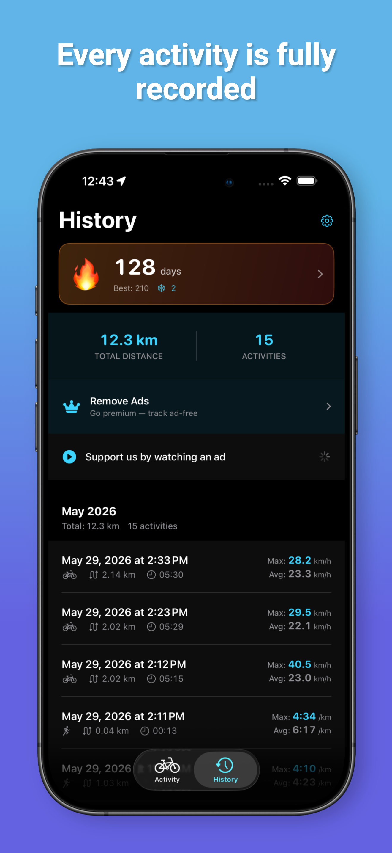 RideMeter: Bike, Run & Walk
