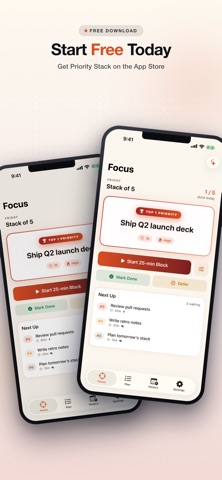 PriorityStack: Top Six iPhone screenshot