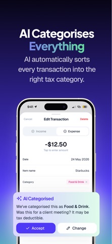 Tax AI - One Tap Bookkeeping iPhone screenshot