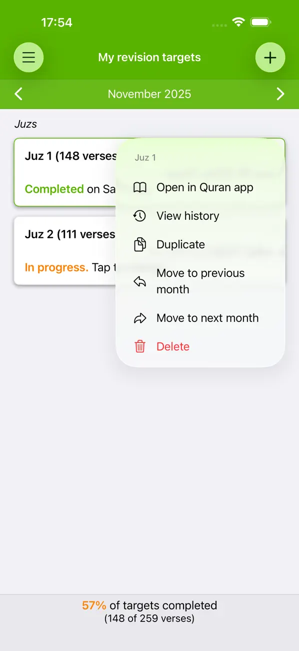 Screenshot #2 pour Hifdh Revision Tracker