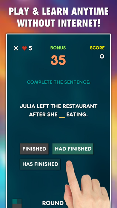 Screenshot #2 pour Past Tenses Grammar Test