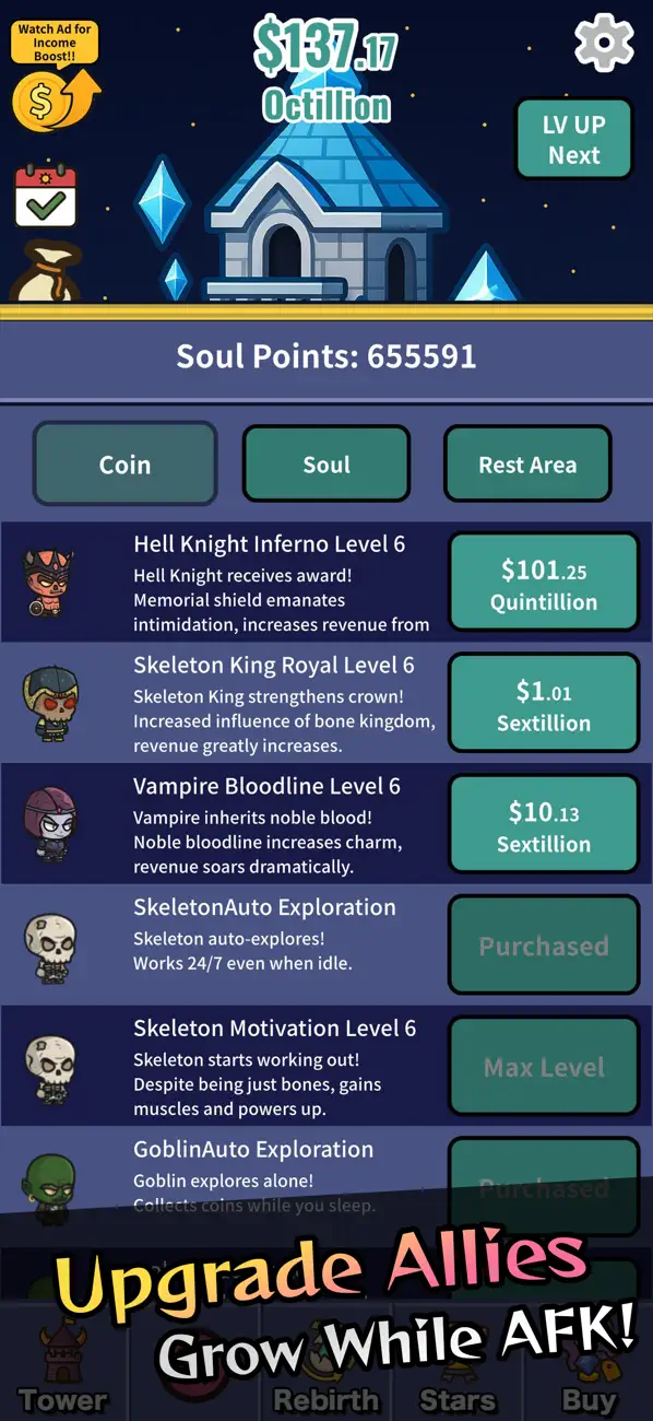 #4. Idle Demon Tower: Monster RPG (iOS) By: EGG STUDIO LIMITED LIABILITY CO