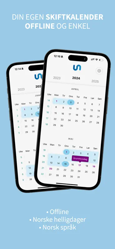 Skiftkalender screenshot 1 of 4