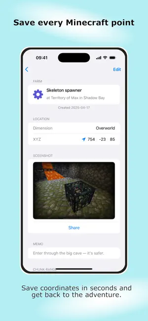 MinePOI: Save Coordinates screenshot 1
