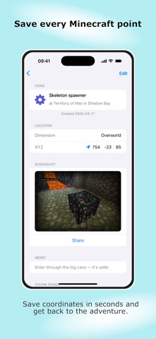 MinePOI: Save Coordinates Screenshot 1 of 6