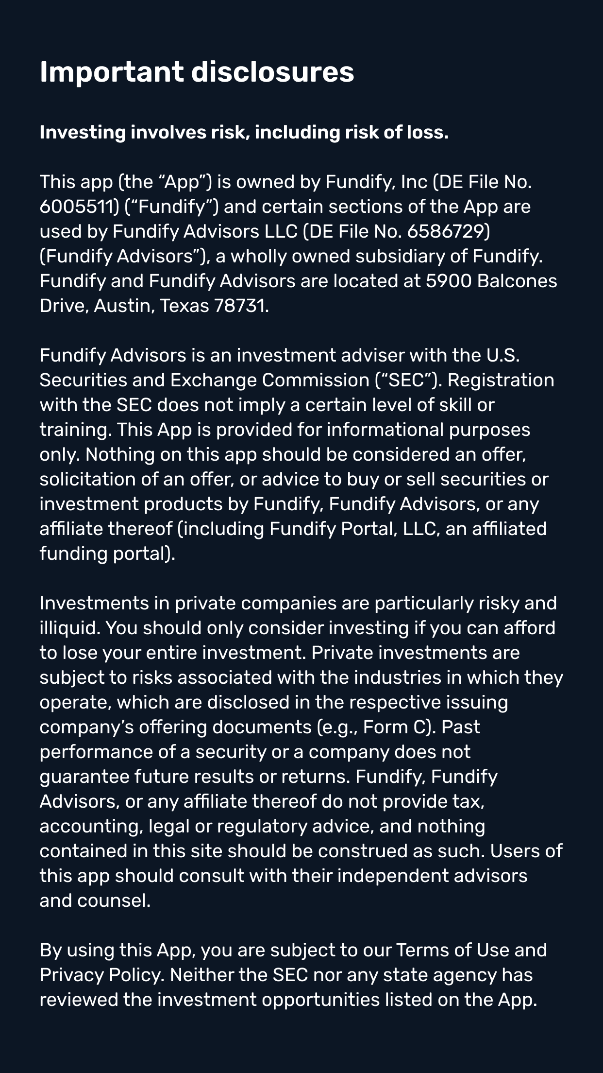Fundify: Invest in Startups