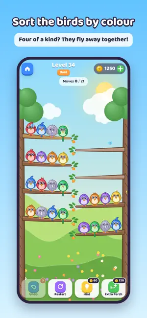 Wire Birds: Color Sort Puzzle screenshot 1