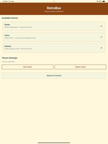 RetroBox iPad screenshot