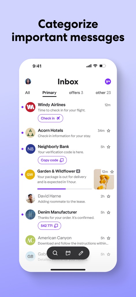 Yahoo Mail: Your Email & Inbox - 重要なメッセージ分類