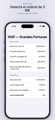 Patrimonio ISGF 2026 España screenshot