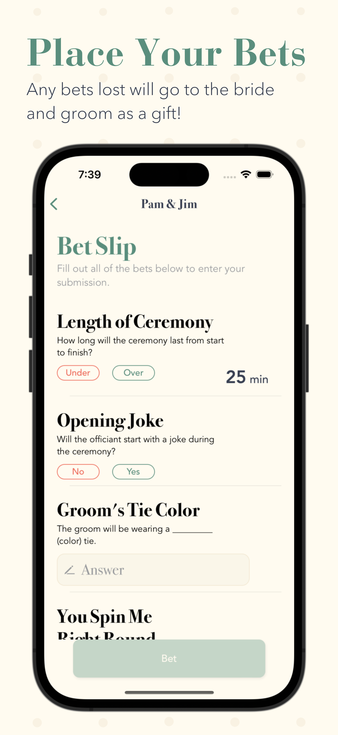 Wedding Bettors
