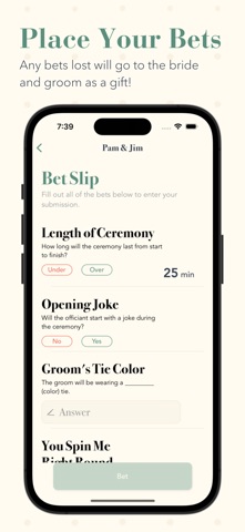 Wedding Bettors iPhone screenshot