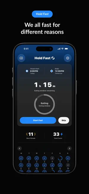 Hold Fast — Fasting Tracker screenshot 1