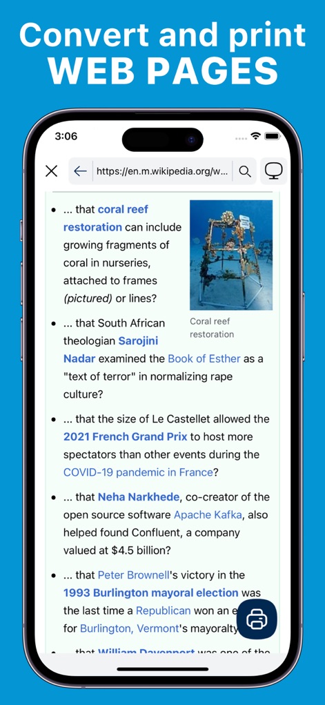 Printer App: Smart Printer • - Cet outil intègre une navigation web intégrée permettant l'impression directe de pages web, offrant ainsi une solution complète pour vos besoins numériques.