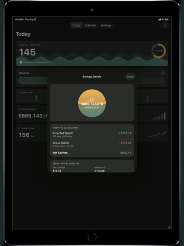 Alcohol Free Tracker iPad screenshot