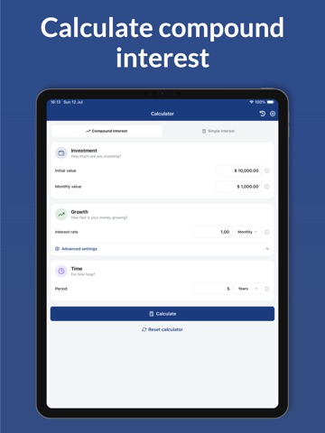 Compound Interest - Investyno iPad screenshot