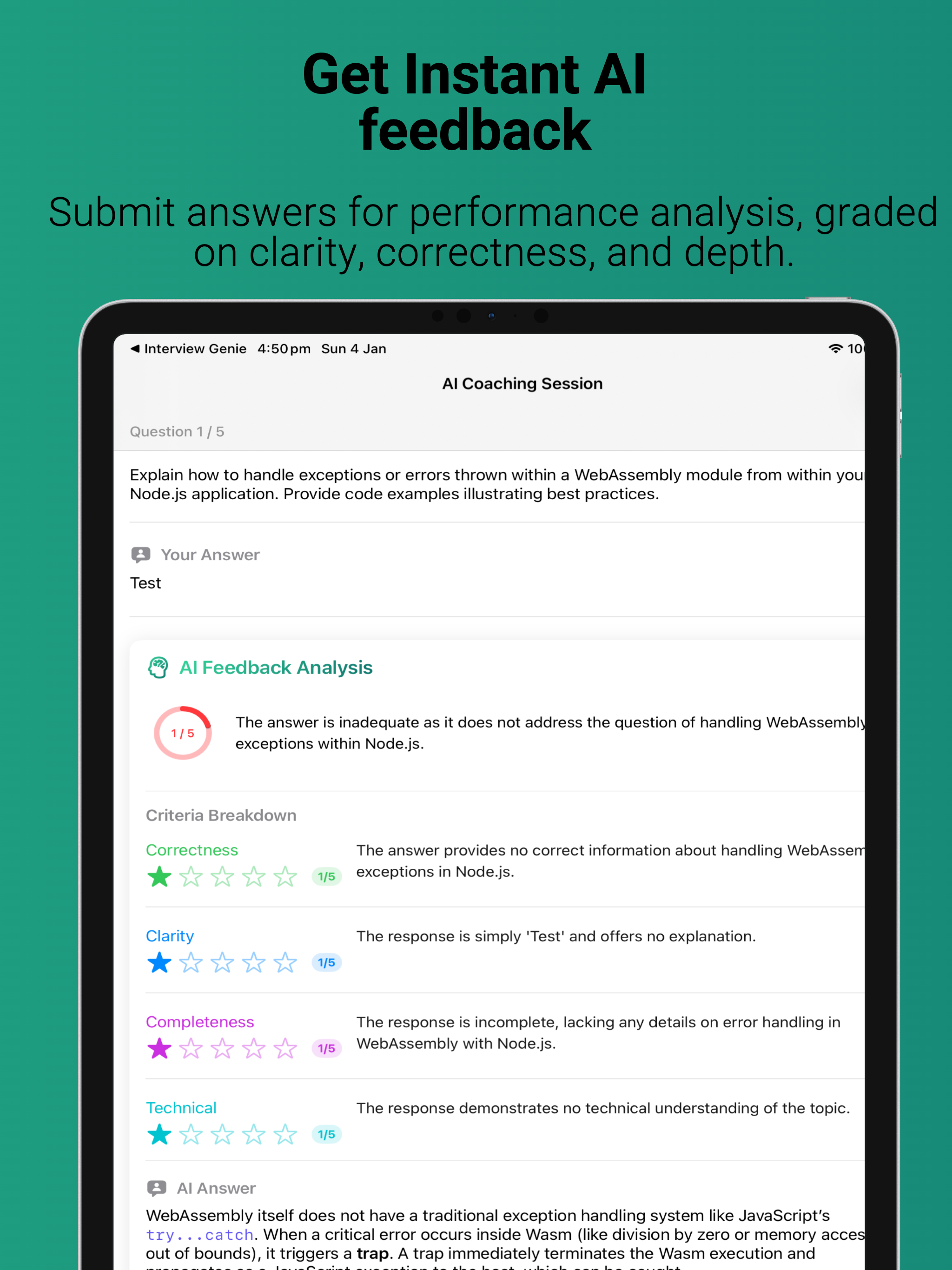 InterviewGenie: Prep NodeJs