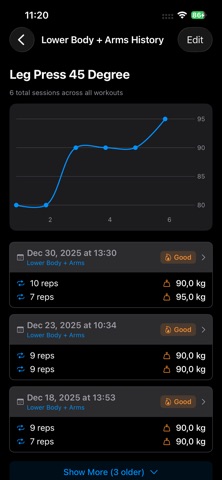 GainLog: HIT Workout Tracker screenshot