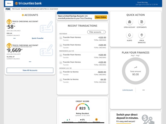 Tri Counties Mobile Banking iPad screenshot 1 - Finance app