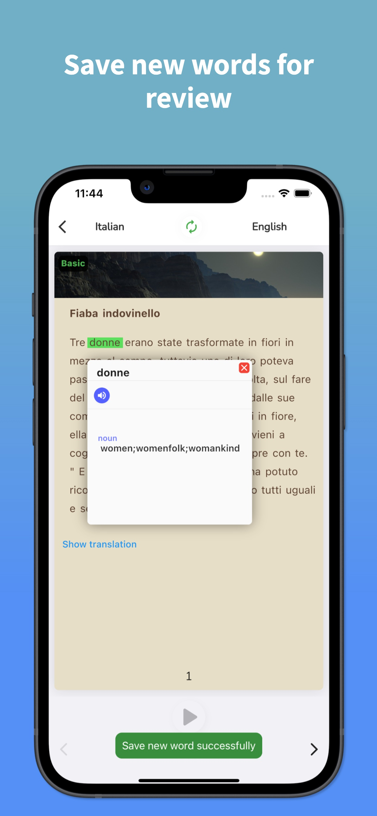 Italian Translator & Learn +