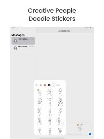 Creative People Doodle Sticker iPad screenshot