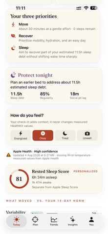 Rested iPhone screenshot