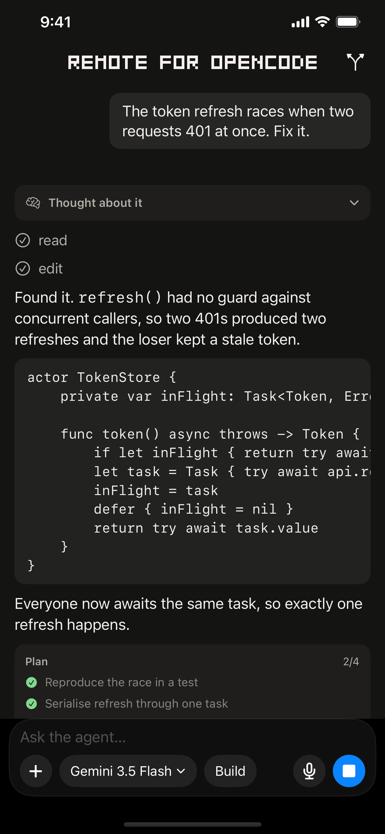 Remote for OpenCode Agents