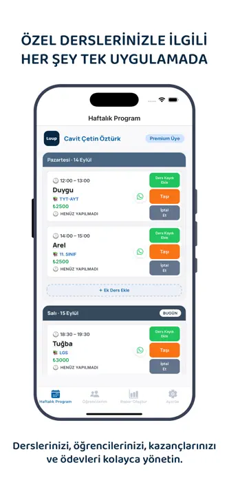 Luup: Özel Ders Takip Sistemi screenshot 1