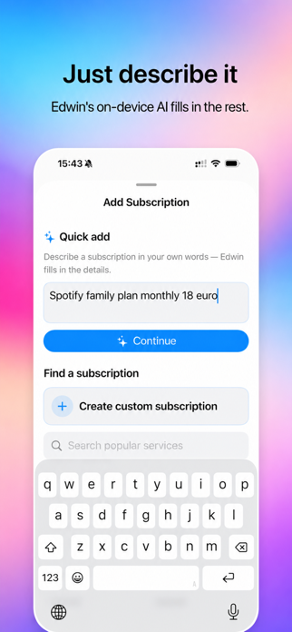 Edwin – Subscription Tracker Screenshot 2 of 3