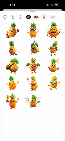 Boom Pineapple Stickers iPhone screenshot