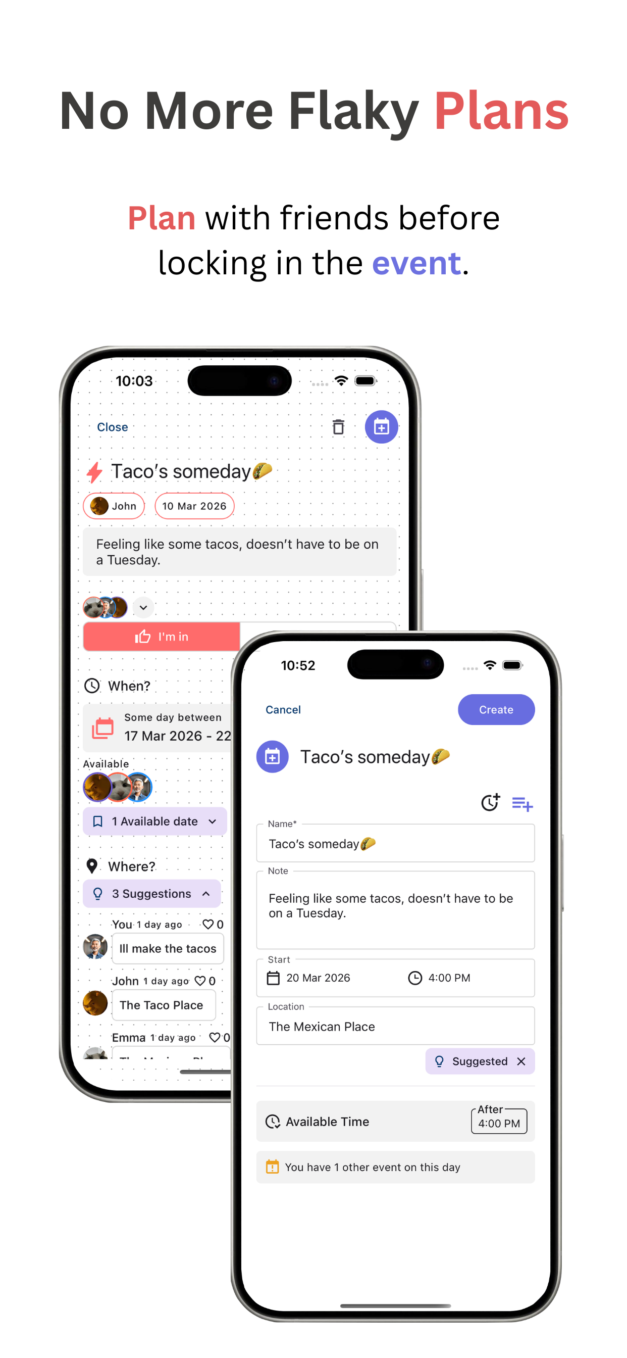 Meet'em: Availability Calendar