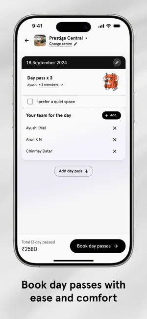 WeWork India iPhone screenshot 3