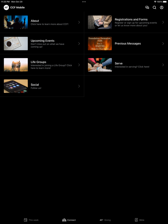 myCCF iPad screenshot