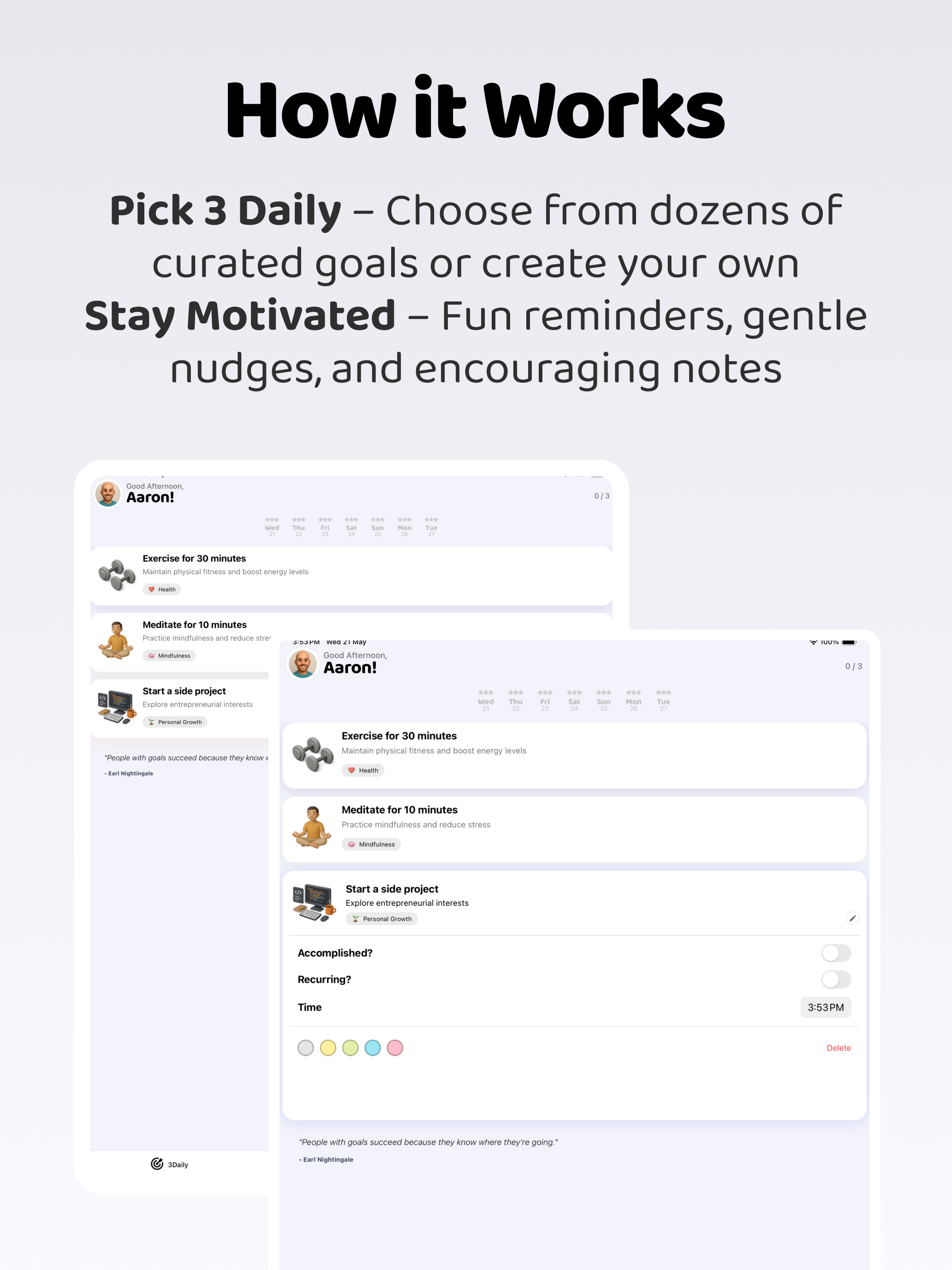 Accomplish Your Goals - 3Daily screenshot 7