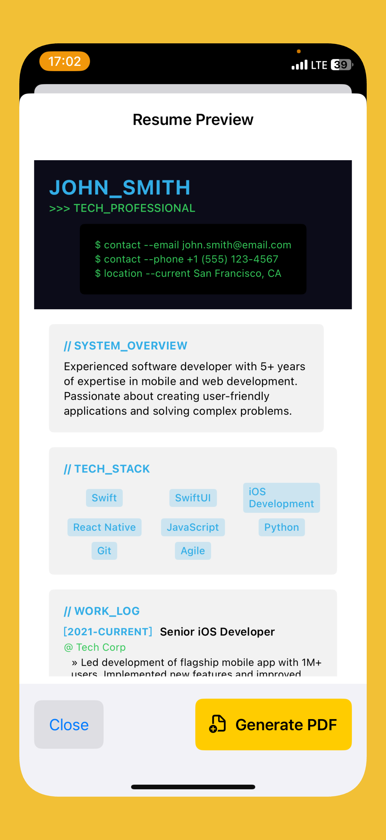 PDF resume builde,PDF Template screenshot 2
