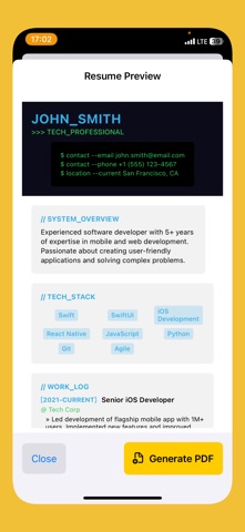 PDF resume builde,PDF Template Screenshot 2 of 4