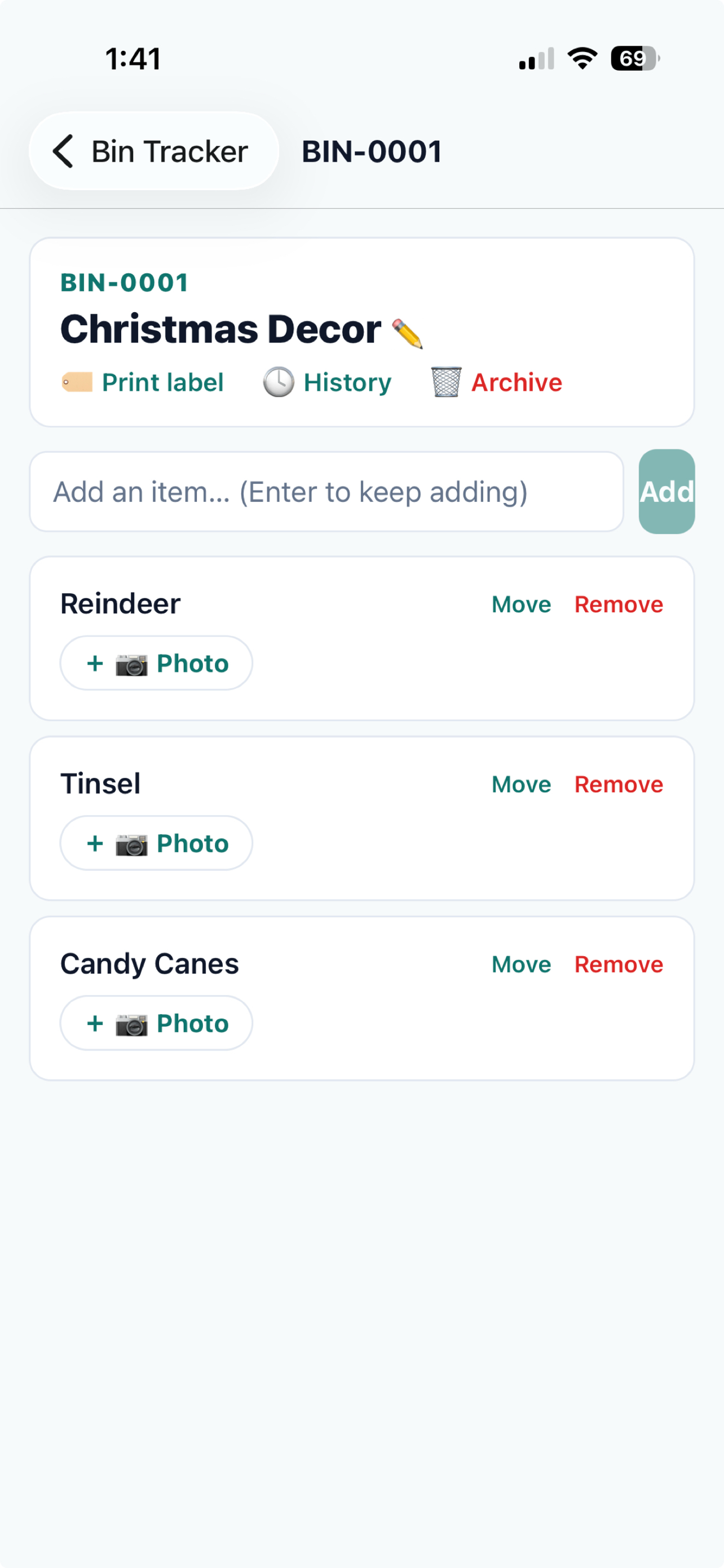 Bin Tracker: QR Inventory screenshot 2